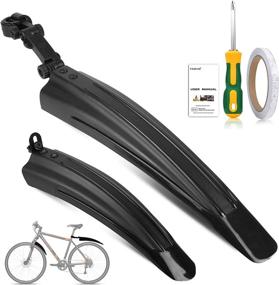 img 4 attached to TAGVO Bike Fender Set - Universal Full Cover Thicken Widen Bicycle Mudguard Set for Mountain Bikes 🚲 - Front and Rear Mud Guard - Portable, Adjustable and Durable Bike Fender Mudflap for MTB & Road Bikes