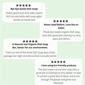img 1 attached to 🌿 Zero Waste Natural Dish Soap: 3 Bar Bulk Pack for Eco-Friendly Kitchen, Camping, and Travel - All Natural Organic Solid Soap Bars for Vegan Dishwashing - Plastic Free Packaging Included