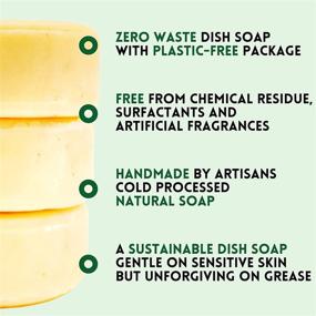 img 3 attached to 🌿 Zero Waste Natural Dish Soap: 3 Bar Bulk Pack for Eco-Friendly Kitchen, Camping, and Travel - All Natural Organic Solid Soap Bars for Vegan Dishwashing - Plastic Free Packaging Included