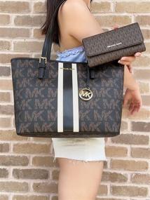 img 3 attached to Michael Kors Carryall Graphic Saffiano
