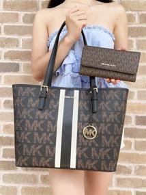 img 2 attached to Michael Kors Carryall Graphic Saffiano