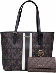img 4 attached to Michael Kors Carryall Graphic Saffiano