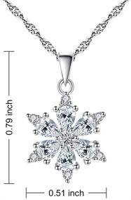 img 3 attached to Stunning Snowflake Pendant Necklace with White Cubic Zirconia: Chic Silver Jewelry for Women and Girls