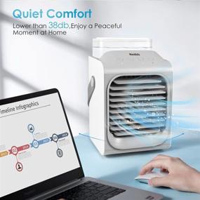 img 2 attached to Portable Conditioner Rechargeable Evaporative Oscillating Heating, Cooling & Air Quality