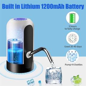 img 3 attached to 🚰 Convenient and Portable CreJongy Water Bottle Pump for Camping: USB Charging, Automatic 5 Gallon Water Dispenser