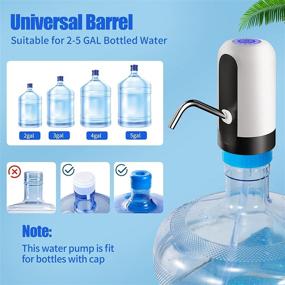 img 1 attached to 🚰 Convenient and Portable CreJongy Water Bottle Pump for Camping: USB Charging, Automatic 5 Gallon Water Dispenser