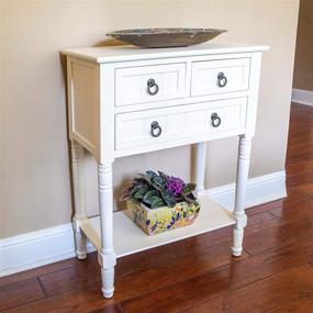 img 3 attached to 🌊 Navy Painted Console Table: Decor Therapy Westerman Simplify 3-Drawer Console