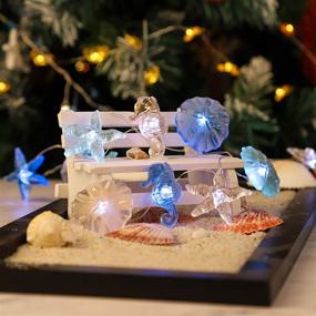 img 2 attached to Nautical-Themed String Lights: 10ft 30 LED Sand Dollars Seahorse Starfish Beach Fairy Lights – USB/Battery Powered with Remote Control – Perfect for Christmas, Weddings, Parties, Home Decor, Gardens, Bedrooms, & Walls