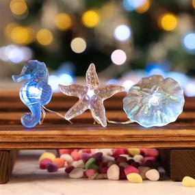 img 1 attached to Nautical-Themed String Lights: 10ft 30 LED Sand Dollars Seahorse Starfish Beach Fairy Lights – USB/Battery Powered with Remote Control – Perfect for Christmas, Weddings, Parties, Home Decor, Gardens, Bedrooms, & Walls