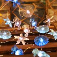 nautical-themed string lights: 10ft 30 led sand dollars seahorse starfish beach fairy lights – usb/battery powered with remote control – perfect for christmas, weddings, parties, home decor, gardens, bedrooms, & walls логотип