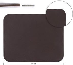 img 2 attached to Premium Waterproof Leather Mouse Pad for Office/Home/Decor - Oterri Square MousePad (Coffee, 1 Pack)