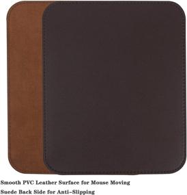 img 1 attached to Premium Waterproof Leather Mouse Pad for Office/Home/Decor - Oterri Square MousePad (Coffee, 1 Pack)