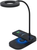 💡 wireless charger led desk lamp with usb charging port, dimmable table lamp for home office, 3 brightness levels, touch control, cri 92 &amp; rg 0, eye-caring desk lamp for reading логотип