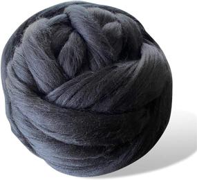 img 4 attached to Revolution Fibers' Premium 21 Micron Dyed Black Merino Wool Roving - Perfect for Spinning, Felting, and Weaving (16 Ounces)