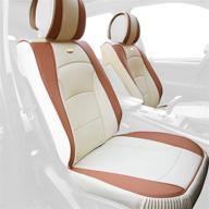 🪑 fh group ultra comfort leatherette front seat cushions, beige/tan – airbag compatible (pu205beigetan102) logo