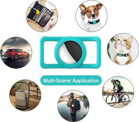 img 2 attached to 🐾 Chuangsiyc AirTag Protective Case - GPS Tracking Dog Cat Collar Accessories - Pet Loop Holder - Silicone Protective Case Lightweight Soft Anti-Lost - Peacock Blue - Bone