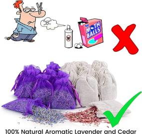 img 3 attached to 🌿 ACMETOP (20 Pack) Lavender and Cedar Sachet Bags: 100% Natural, Long-Lasting Aroma for Drawers and Closets