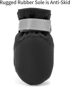 img 1 attached to Waterproof Dog Boot GLE2016 – Rugged Pet Shoes for Rain & Outdoor, Indoor Paw Protectors, Large Dog Boots with Non-Slip Black Rubber Sole, Reflective Strap & Breathable Design