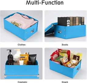 img 1 attached to 📦 Large 4-in-1 Storage Box with Lid - XUCHUN Plastic Decorative Bins for Clothes, Toys, Cosmetics, Books