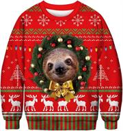 🐾 albizia unisex animal print ugly christmas xmas crew neck pullover sweatshirt: unleash the wild holiday spirit! logo