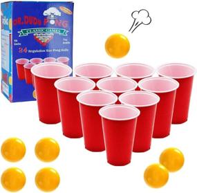 img 4 attached to 🏓 DR.DUDU Pong Cups and Balls Set: Giant Pong Game with 24 Cups and 24 Pong Balls