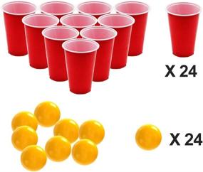 img 1 attached to 🏓 DR.DUDU Pong Cups and Balls Set: Giant Pong Game with 24 Cups and 24 Pong Balls