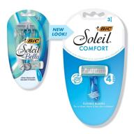 🪒 bic soleil comfort women's disposable razor, 3-pack, four blades, provides a silky and precise shaving experience logo