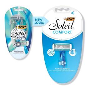 img 4 attached to 🪒 BIC Soleil Comfort Women's Disposable Razor, 3-Pack, Four Blades, Provides a Silky and Precise Shaving Experience