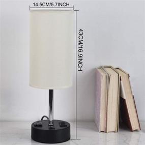 img 2 attached to 🔌 Briever USB Table Lamp: Bedside Lamp with AC Power Outlet, 3 Fast USB Ports, Fabric Shade – Ideal Desk Lamp for Bedroom, Living Room, Guest Room, Office (Pack of 2)