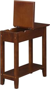 img 1 attached to Convenience Concepts American Heritage Flip Top End Table: Charge & Store in Espresso