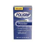 💪 powerful super poligrip extra strength denture and partials adhesive powder, 1.6 ounce for superior hold logo