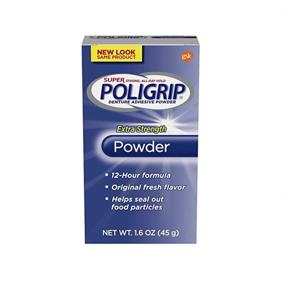 img 4 attached to 💪 Powerful Super Poligrip Extra Strength Denture and Partials Adhesive Powder, 1.6 Ounce for Superior Hold