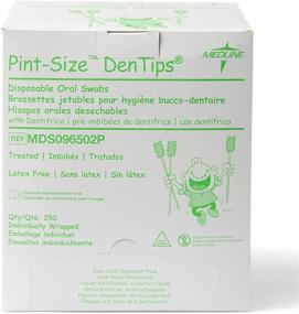 img 3 attached to 🔋 250 Count Medline MDS096502 Dentips Mint Treated Oral Care Swabs - Green
