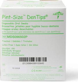 img 2 attached to 🔋 250 Count Medline MDS096502 Dentips Mint Treated Oral Care Swabs - Green