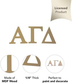 img 2 attached to 🎀 Alpha Gamma Delta Sorority 7.5 Inch Unfinished Wood Letter Set for Alpha Gam