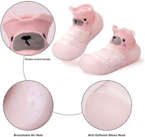 img 2 attached to 👶 First-Walking Training Shoes for Baby Boys and Girls: Non-Skid Rubber Sole, Indoor/Outdoor Slipper Floor Sneakers with Soft Fur Inner and Breathable Design - One Pair