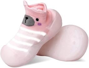 img 4 attached to 👶 First-Walking Training Shoes for Baby Boys and Girls: Non-Skid Rubber Sole, Indoor/Outdoor Slipper Floor Sneakers with Soft Fur Inner and Breathable Design - One Pair