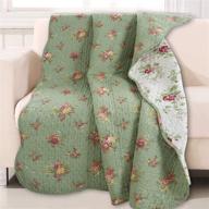 🌸 cozy line home fashions blossom vintage floral quilted cotton throw: reversible, all-season comfort! logo