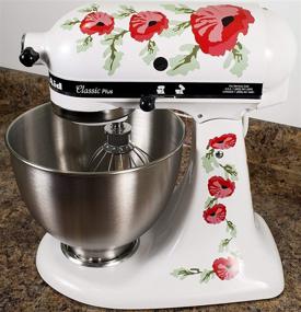 img 1 attached to 🌺 Kitchen Mixer Stickers: Vibrant Watercolor Vinyl Decals featuring Red Poppy Flowers