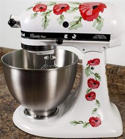 img 2 attached to 🌺 Kitchen Mixer Stickers: Vibrant Watercolor Vinyl Decals featuring Red Poppy Flowers