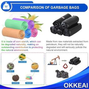 img 3 attached to 🌈 OKKEAI 13 Gallon Colorful Biodegradable Garbage Bags - Heavy Duty, Thick Tall Recycling Trash Bags for Kitchen, Home, Office, Garden, Patio - Made from 100% Recycled Material (80 Count)