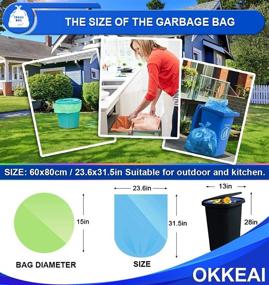 img 2 attached to 🌈 OKKEAI 13 Gallon Colorful Biodegradable Garbage Bags - Heavy Duty, Thick Tall Recycling Trash Bags for Kitchen, Home, Office, Garden, Patio - Made from 100% Recycled Material (80 Count)