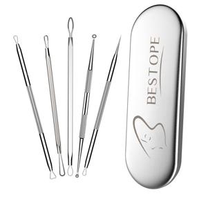 img 4 attached to 💆 Ultimate Blackhead Remover Tool Kit - Pimple Popper & Acne Extractor for Face, Whitehead Removal & Blemish Extraction - Stainless Steel