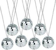 🎉 artcreativity mirror disco ball necklaces: pack of 12 for disco theme 70s party decorations, photo booth props, dance party favors – kids and adults supplies logo