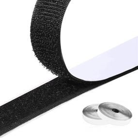 img 4 attached to 🔒 8M Extra Strong Double-Sided Tape with Fastener | 20mm Wide Black Self-Adhesive Pad with Loop and Hook Tape