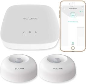 img 4 attached to YoLink Smart Motion Sensors, 1/4 Mile Range Wireless Indoor Motion Detector, Alexa IFTTT Compatible, App Alerts & Remote Monitoring, 2 Pack with YoLink Hub