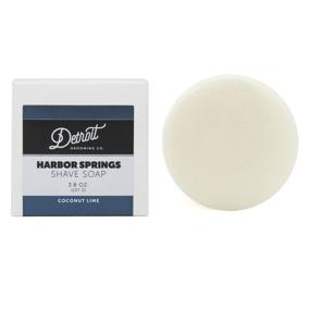 img 1 attached to Detroit Grooming Co. Shave Soap - Harbor Springs - Coconut Lime Scent - All Natural, 🪒 Moisturizing Shaving Puck for Men (3.8oz) | Protects, Refreshes Skin - Long-Lasting Lather for Smooth, Close Wet Shave