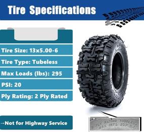 img 3 attached to High-Performance 13x5.00-6 Turf Tires for Lawn and Garden Mower, 13x5x6” Premium Quality Lawnmower Tires (Set of 2)