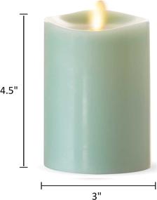 img 1 attached to Luminara Realistic Artificial Moving Flame Pillar Candle - Moving Flame LED Battery Operated Lights - Unscented - Remote Ready - Remote Sold Separately - Smoke Green - 3&#34