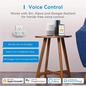 img 1 attached to 🔌 Meross Dual WiFi Outlet Plug 2 in 1 – Apple HomeKit, Siri, Alexa, Echo, Google Assistant, Nest Hub Compatible – Voice Control, Remote Control, Timer, No Hub Required, 1 Pack